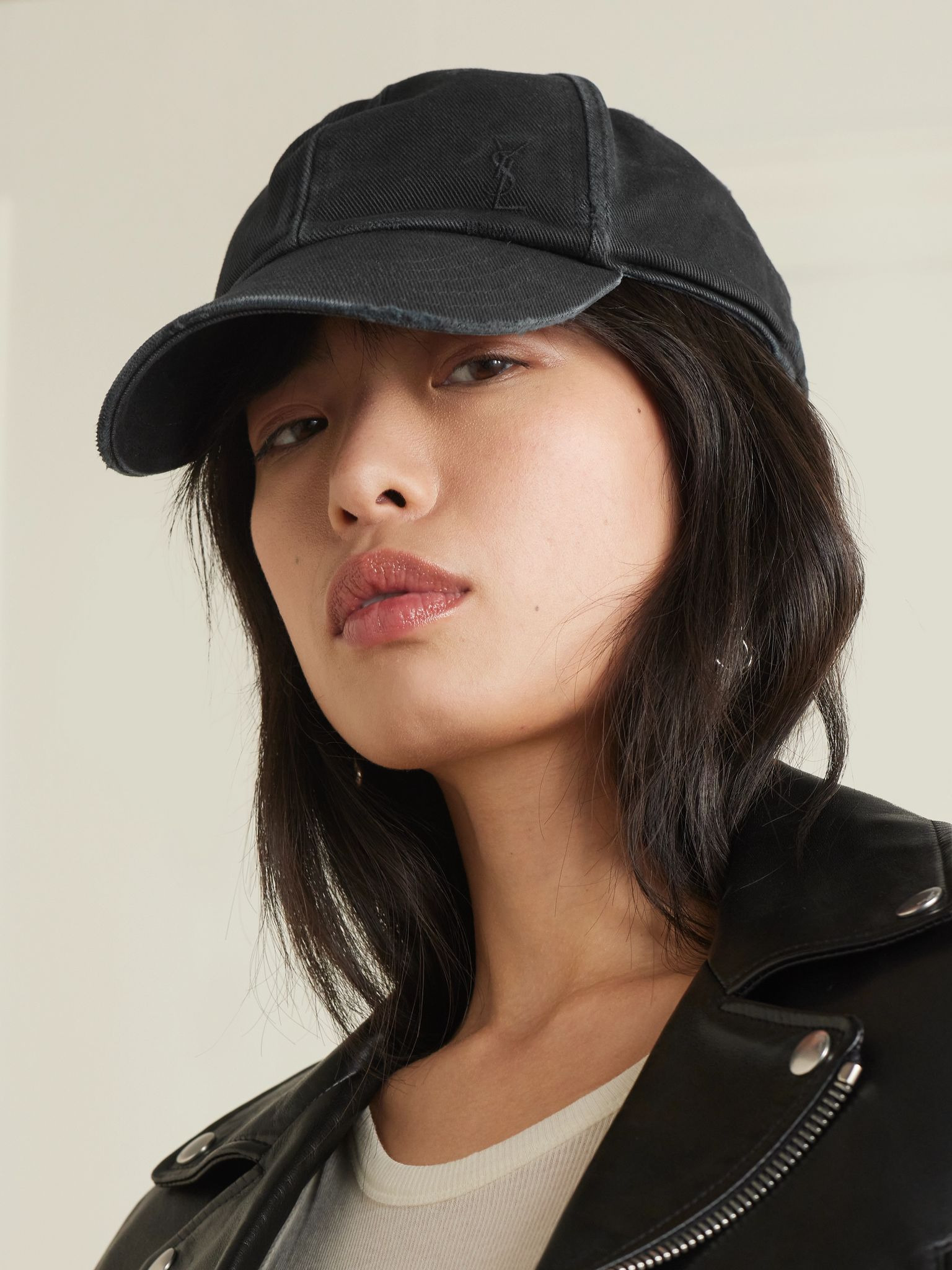 Distressed denim hat Black - 2