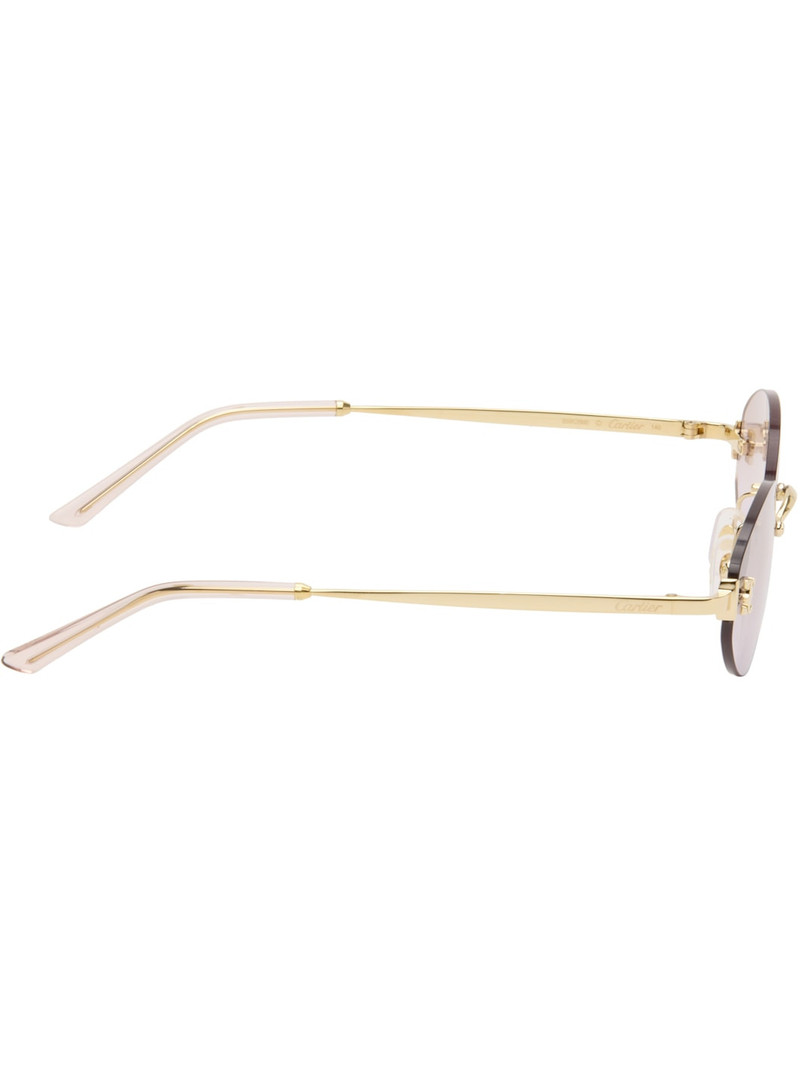 Cartier Gold Signature C Oval Rimless Sunglasses outlook