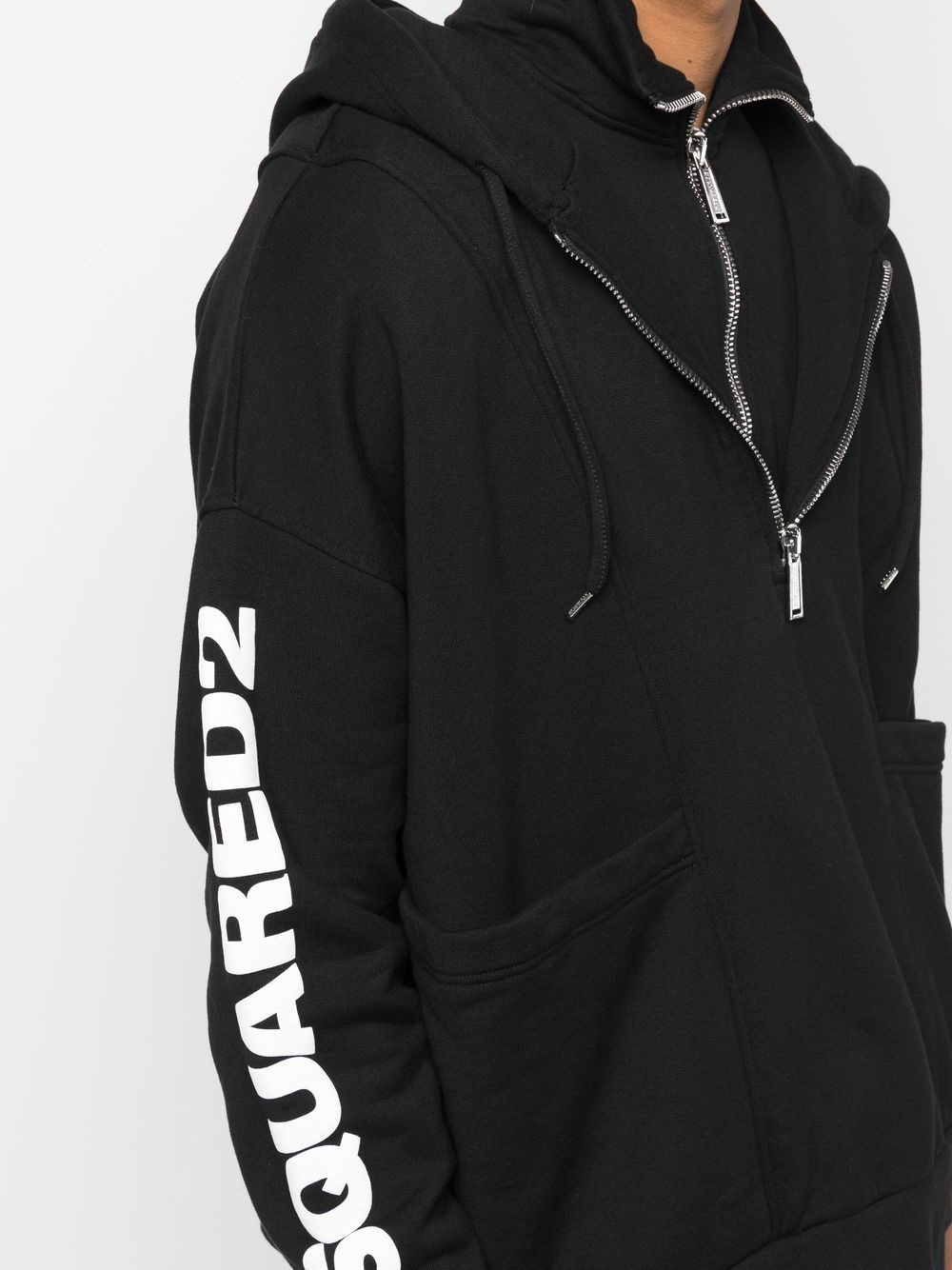 logo-print zip-up hoodie - 5