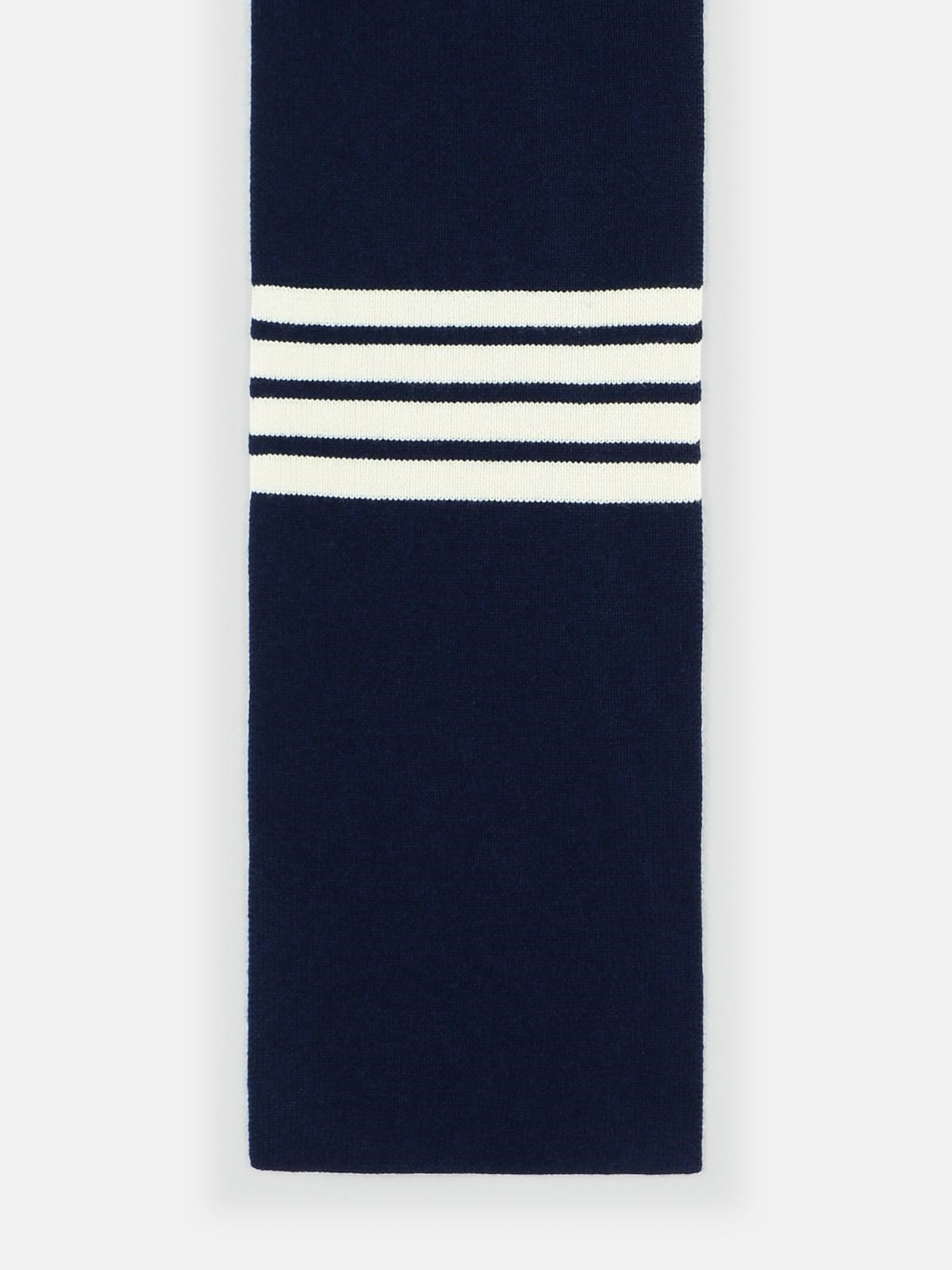 '4 BAR' NAVY CASHMERE SCARF - 2