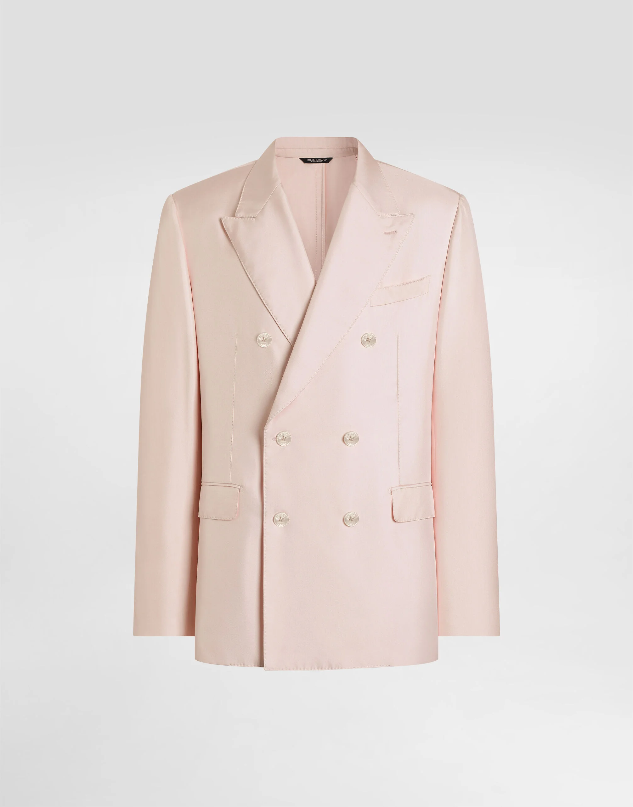 Sicilia light double-breasted silk twill jacket - 1