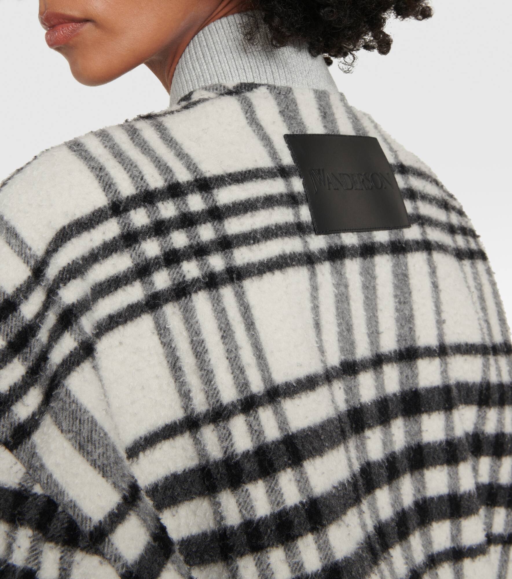 Checked wool-blend bomber jacket - 6