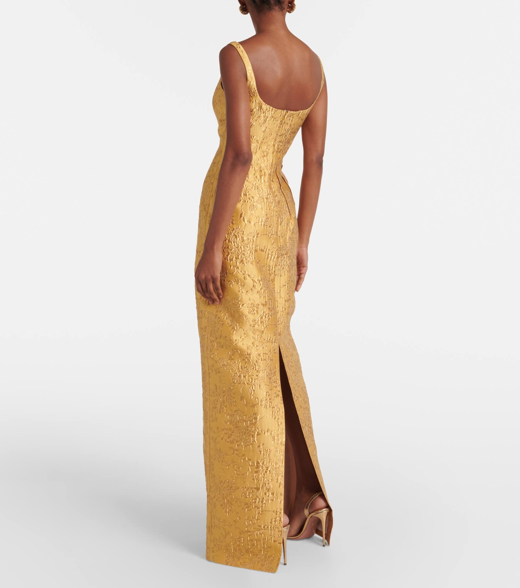 Sharon floral jacquard gown - 3