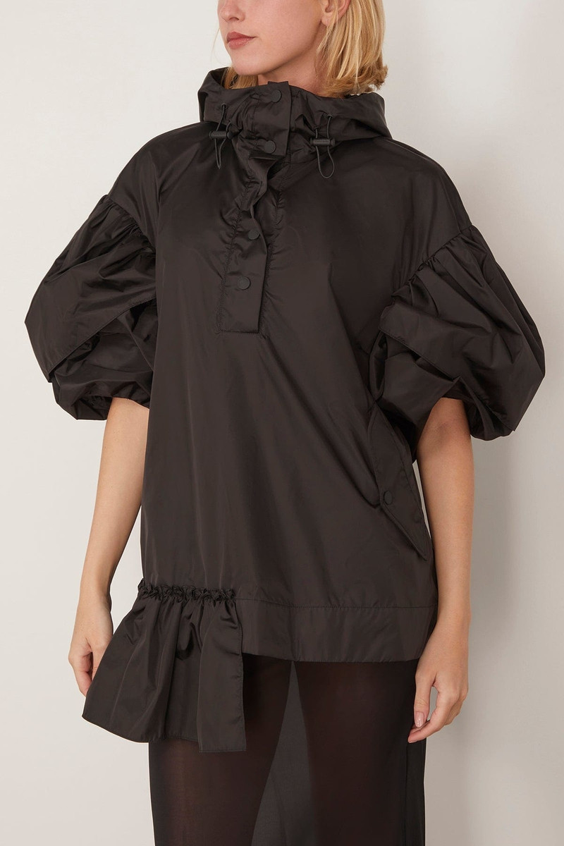 Black의 세부 Petal 슬리브 Cagoule 3