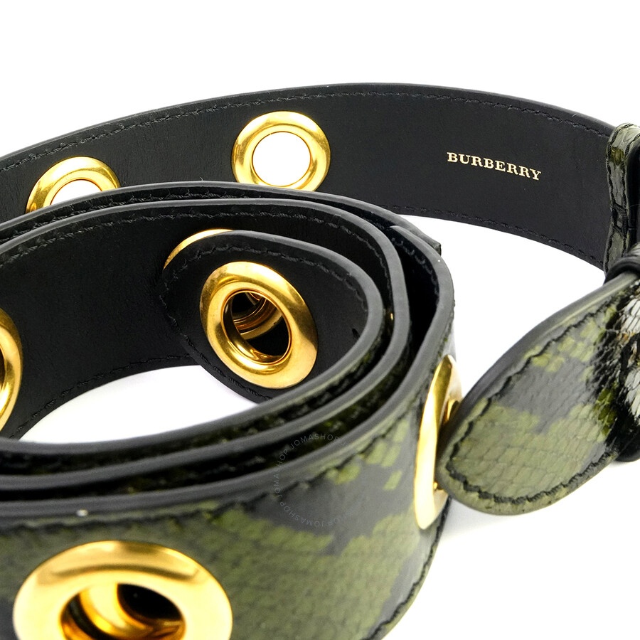 Burberry Ladies Antique Green Croco-embossed Leather Bag Strap - 3