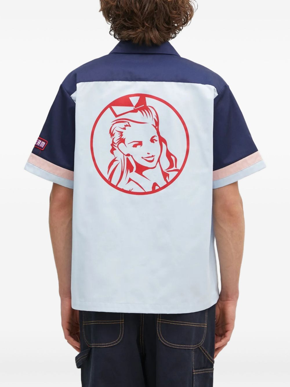 panelled embroidered shirt - 2