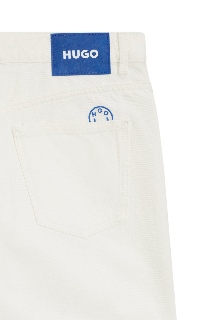 HUGO ECRU BAGGY-FIT JEANS IN RIGID DENIM outlook