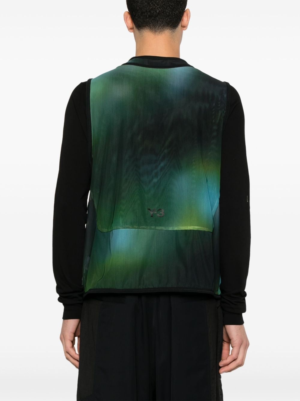 all-over print mesh vest - 4