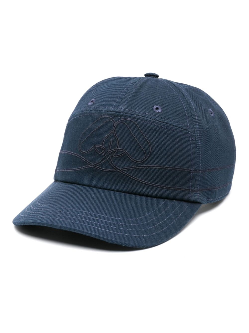 Seal-embroidered cotton baseball cap - 1
