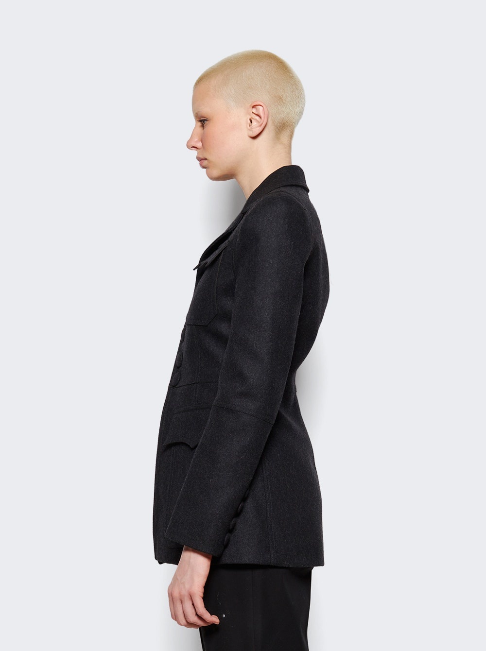 Cyber Single Breasted Jacket With Perforated Details - 4