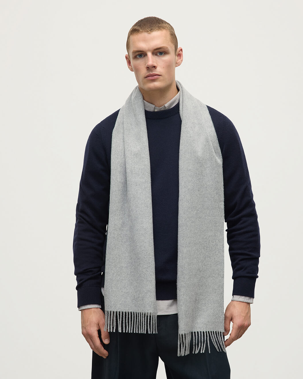 Grey Cashmere Scarf - 2