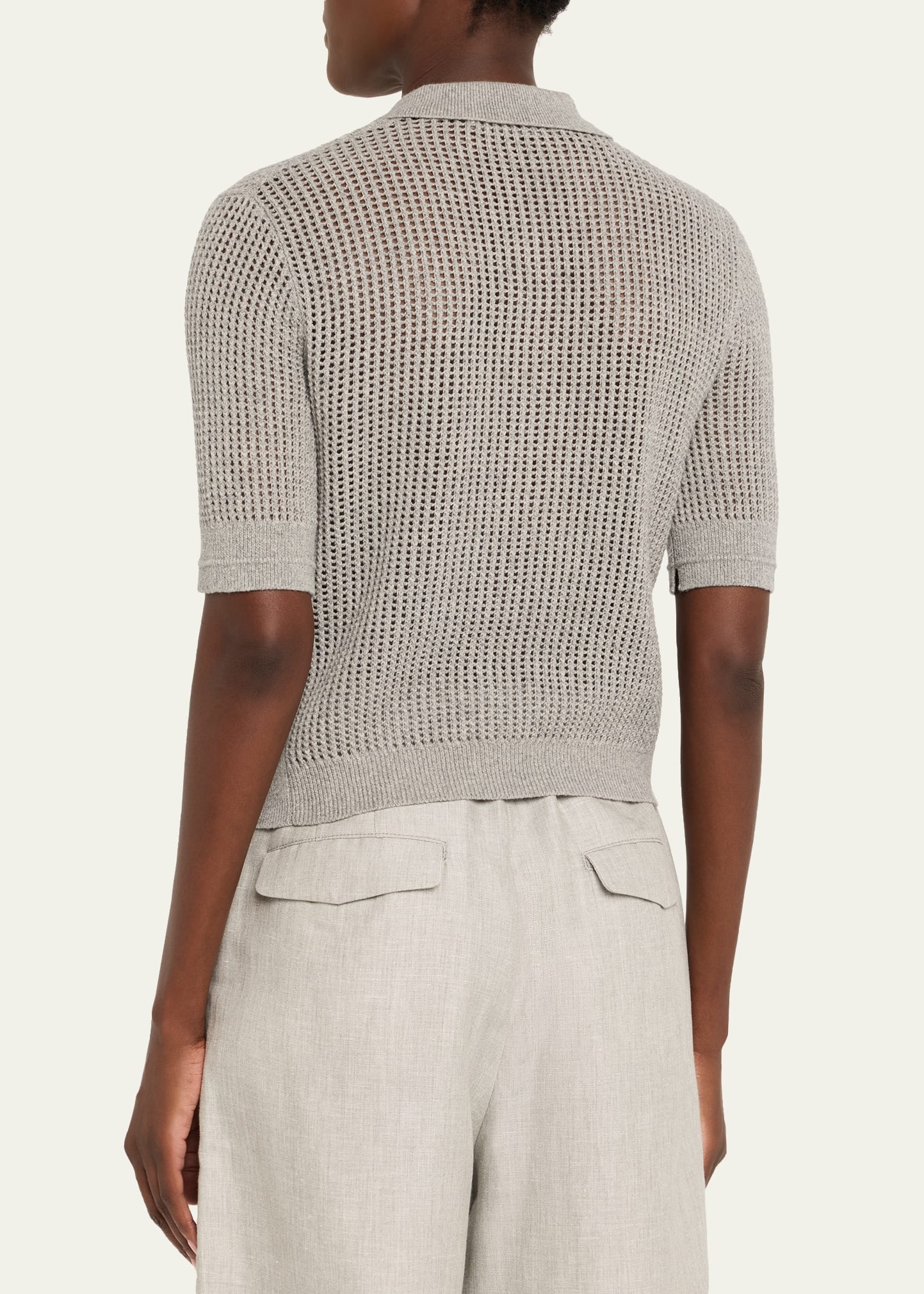Shrunken Mesh Polo - 3
