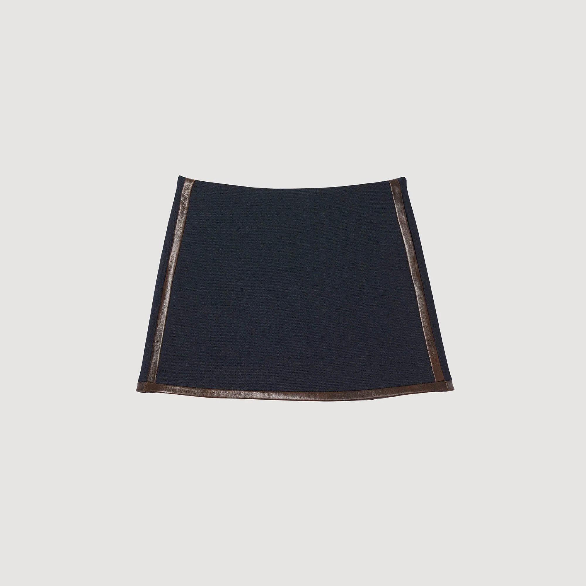 MINI SKIRT WITH LEATHER BANDS - 1
