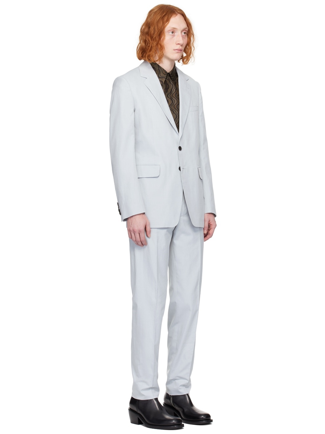 Blue Notched Lapel Suit - 2