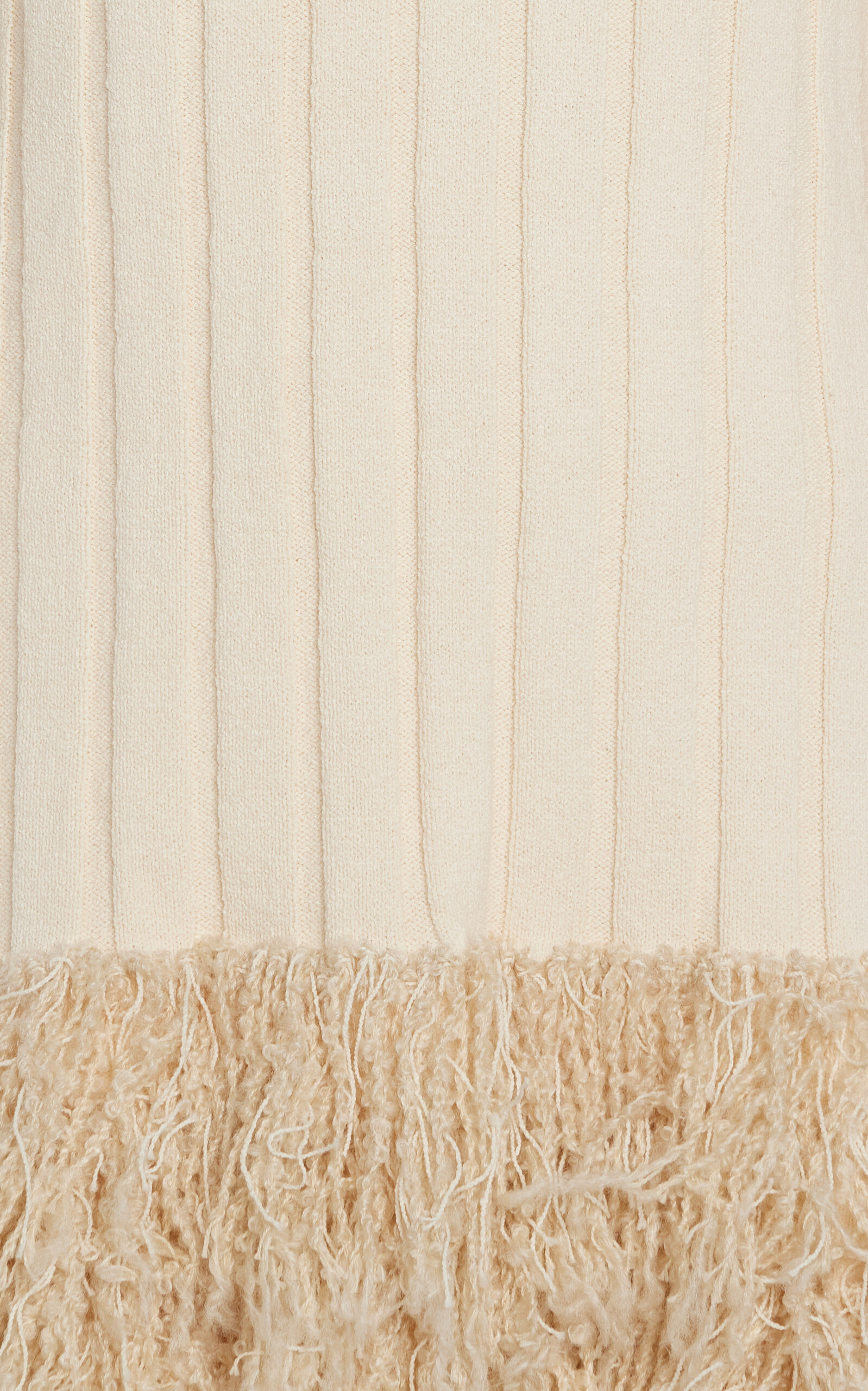 Lina Shearling-Trimmed Knit Cotton Mini Dress off-white - 6