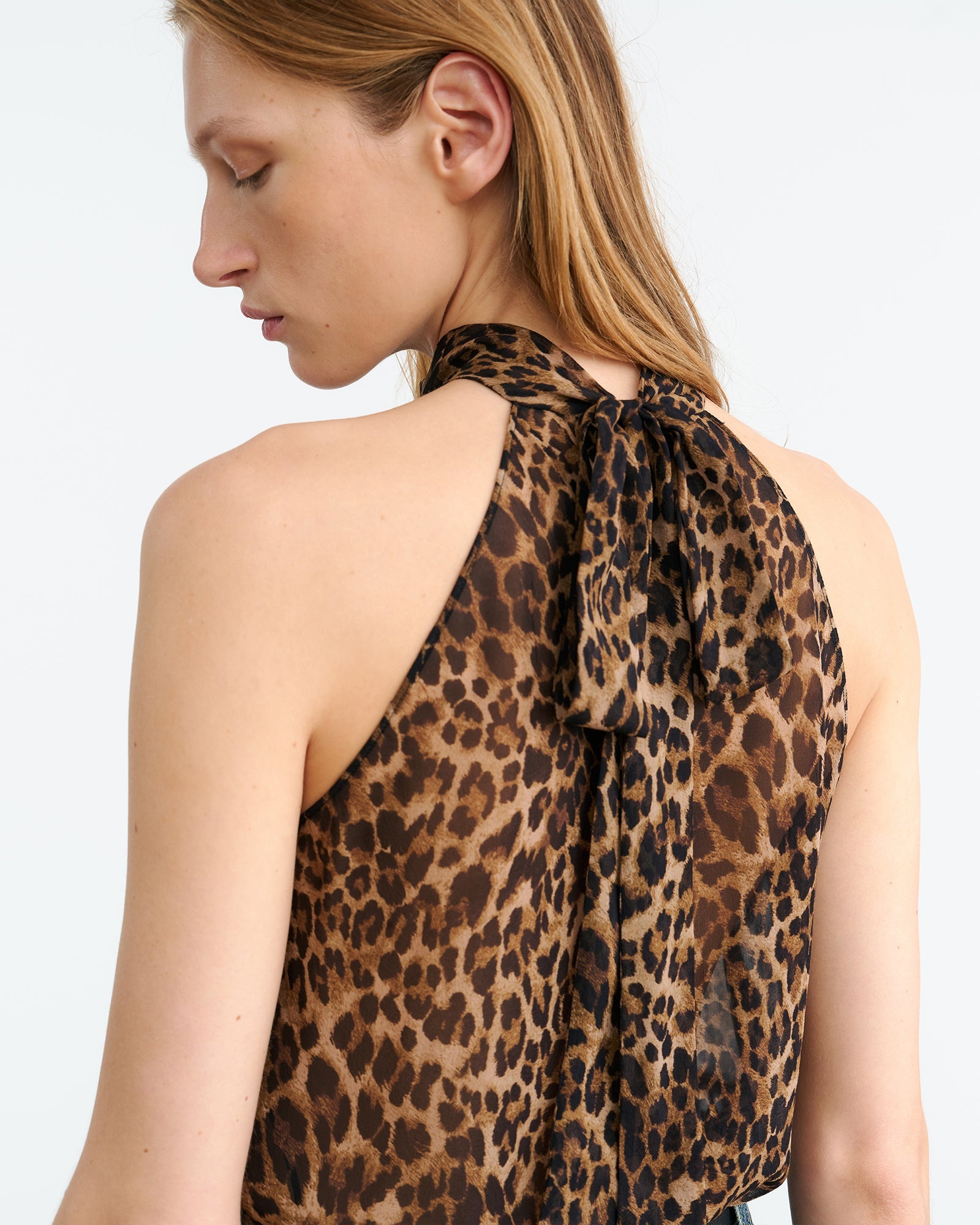 ALLA SILK HALTERNECK TOP - 3