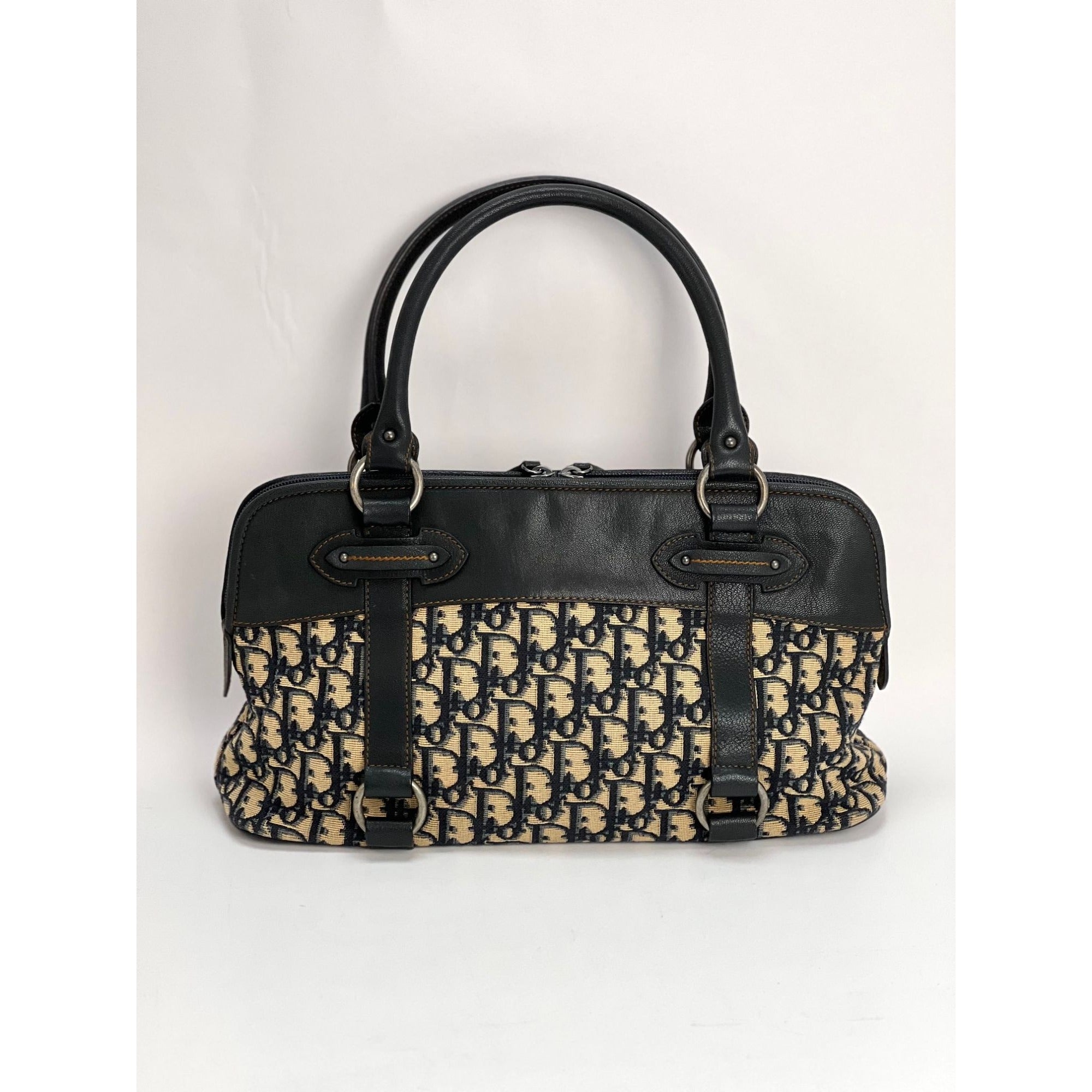 CHRISTIAN DIOR Monogram Trotter CD Blue Canvas Hand Bag - 2
