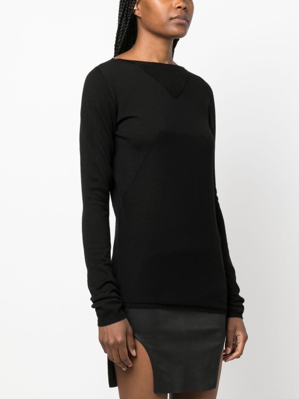 long-sleeved virgin wool top - 3