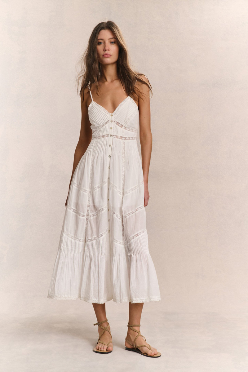 LoveShackFancy Esilda Heritage Cotton Midi Dress outlook