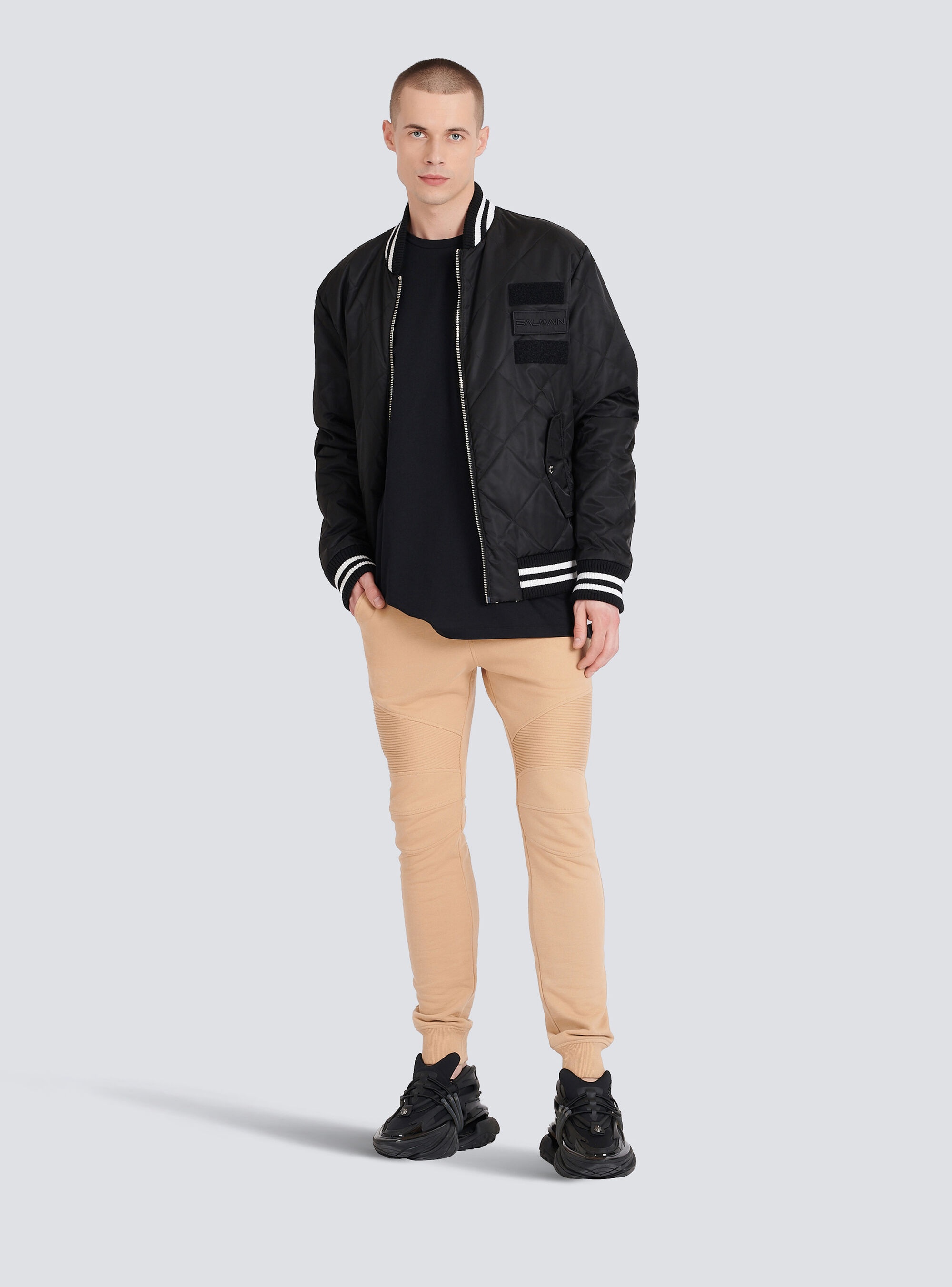 Eco-designed cotton sweatpants with black Balmain logo print - 2