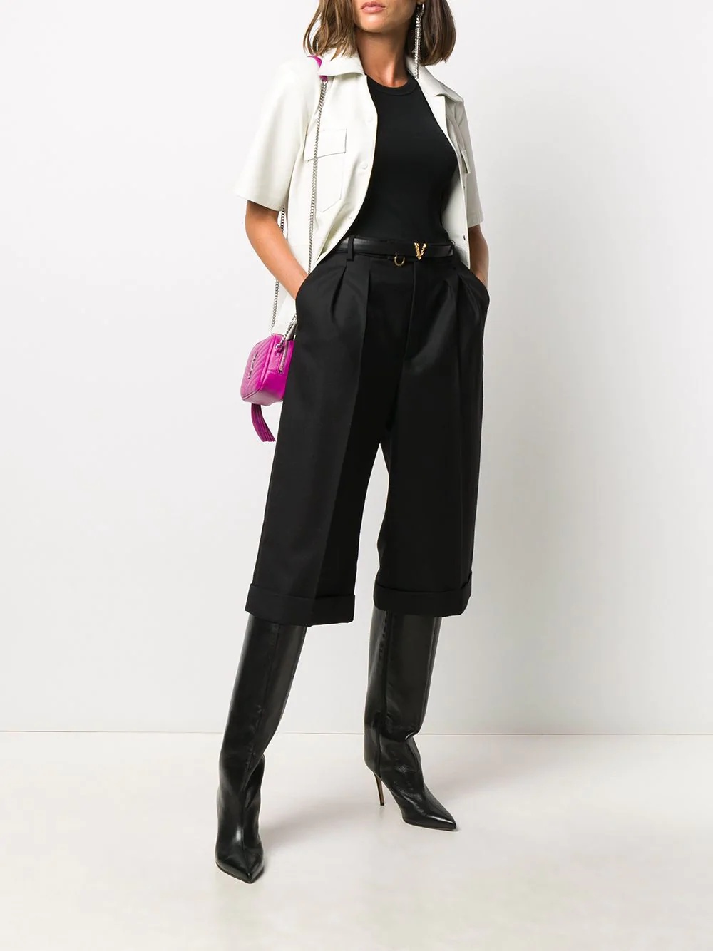 high-waisted cropped trousers - 2