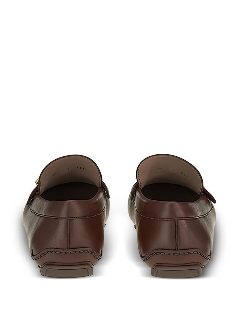 Gancini-buckle leather loafers 3