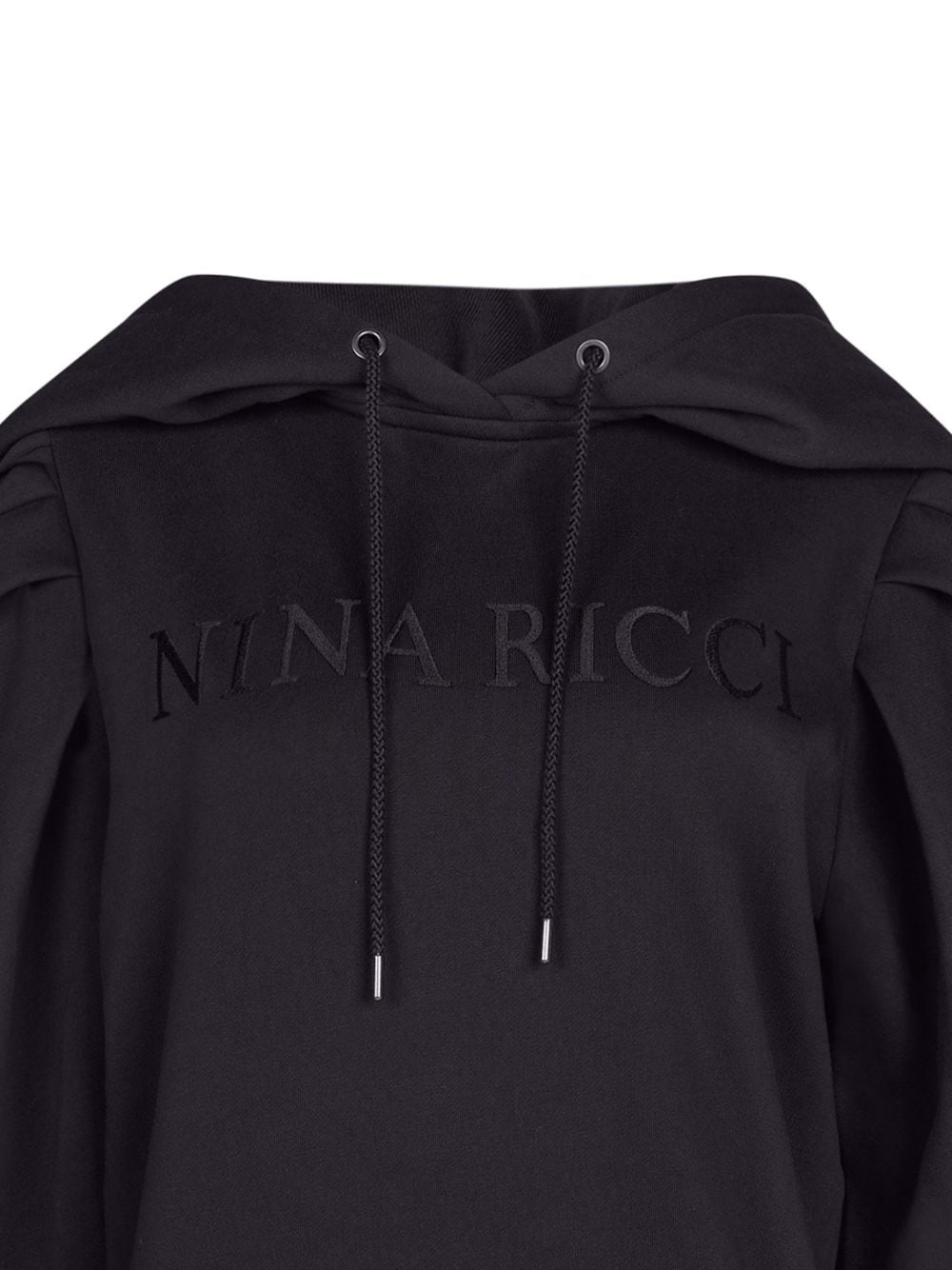 logo-embroidered hooded dress - 5