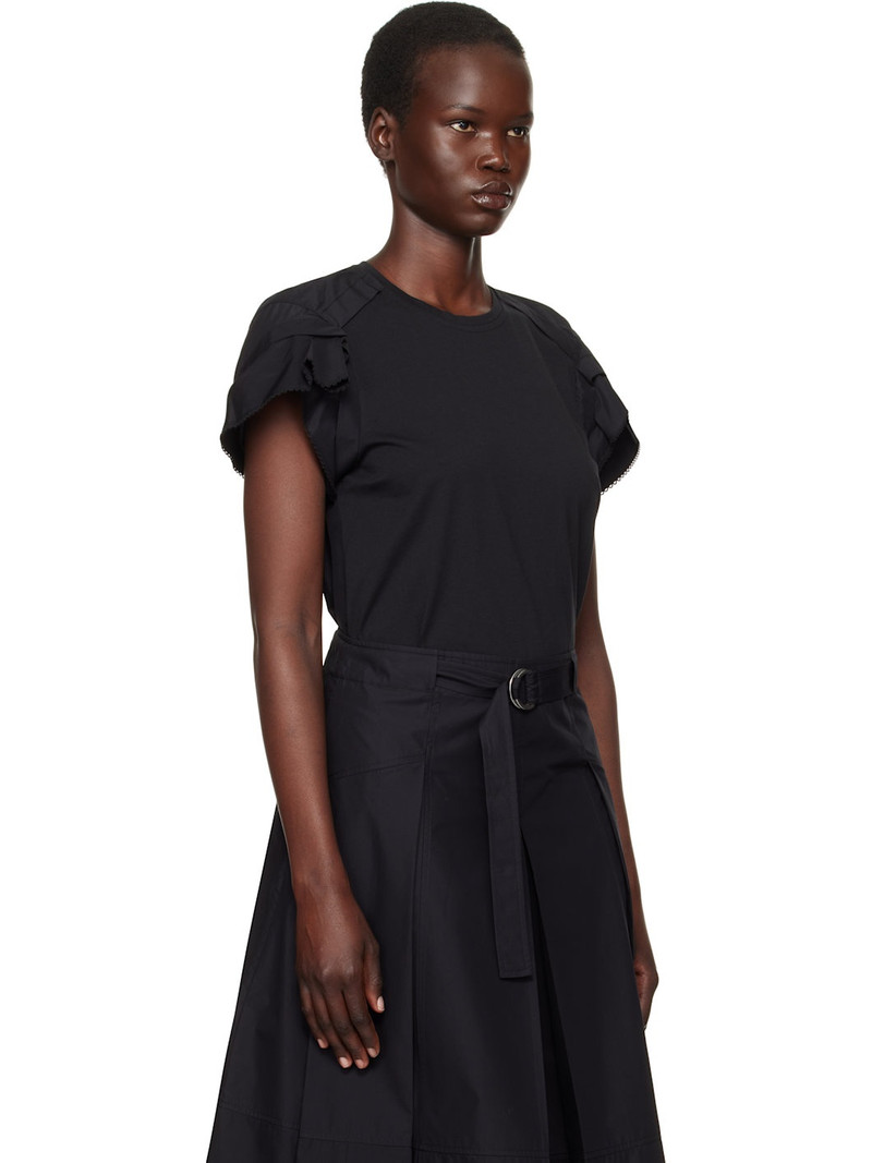 Black Cascade Drape Combo T-shirt 2