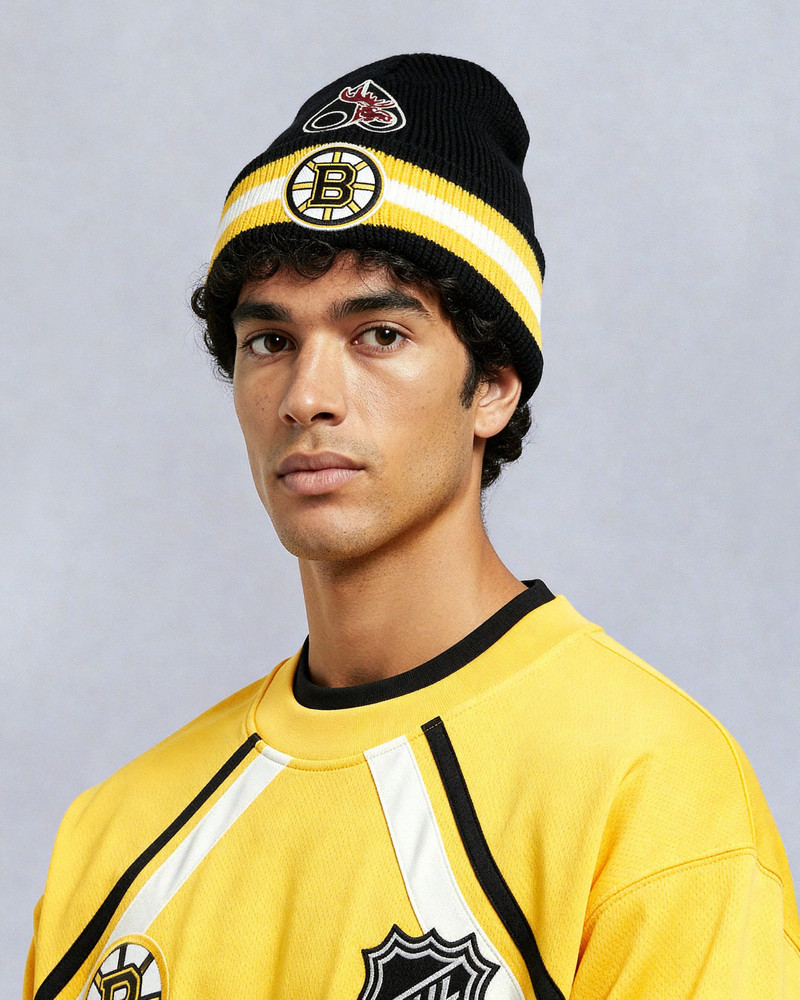 NHL X MOOSE KNUCKLES BRUINS BEANIE 1