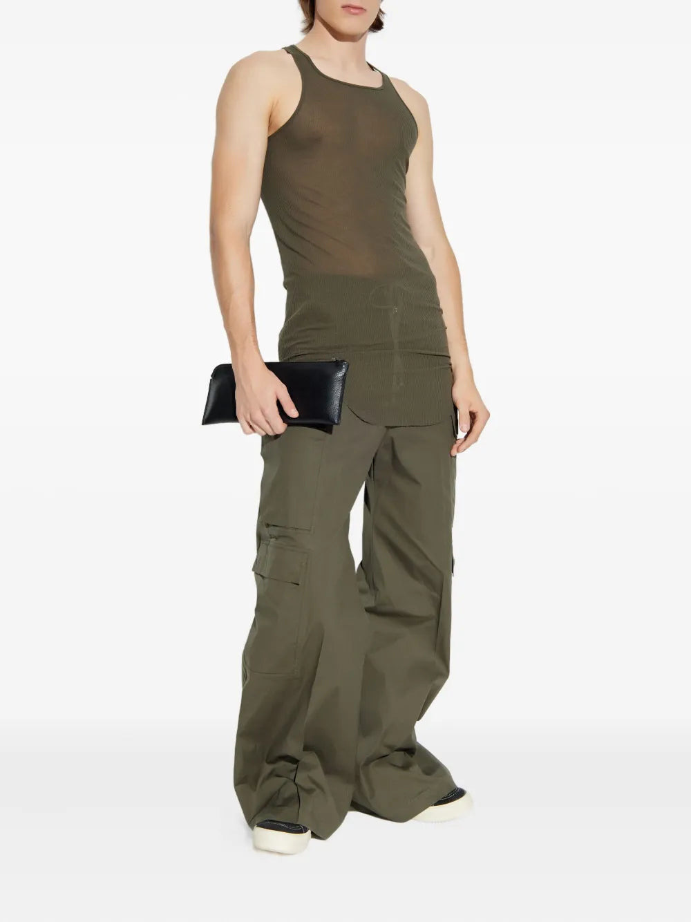 Rick Owens Men Ribbed Racerback Tank Top - 2