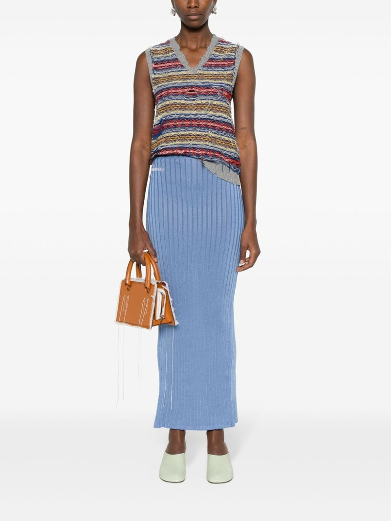 Marni jacquard-logo ribbed maxi skirt outlook