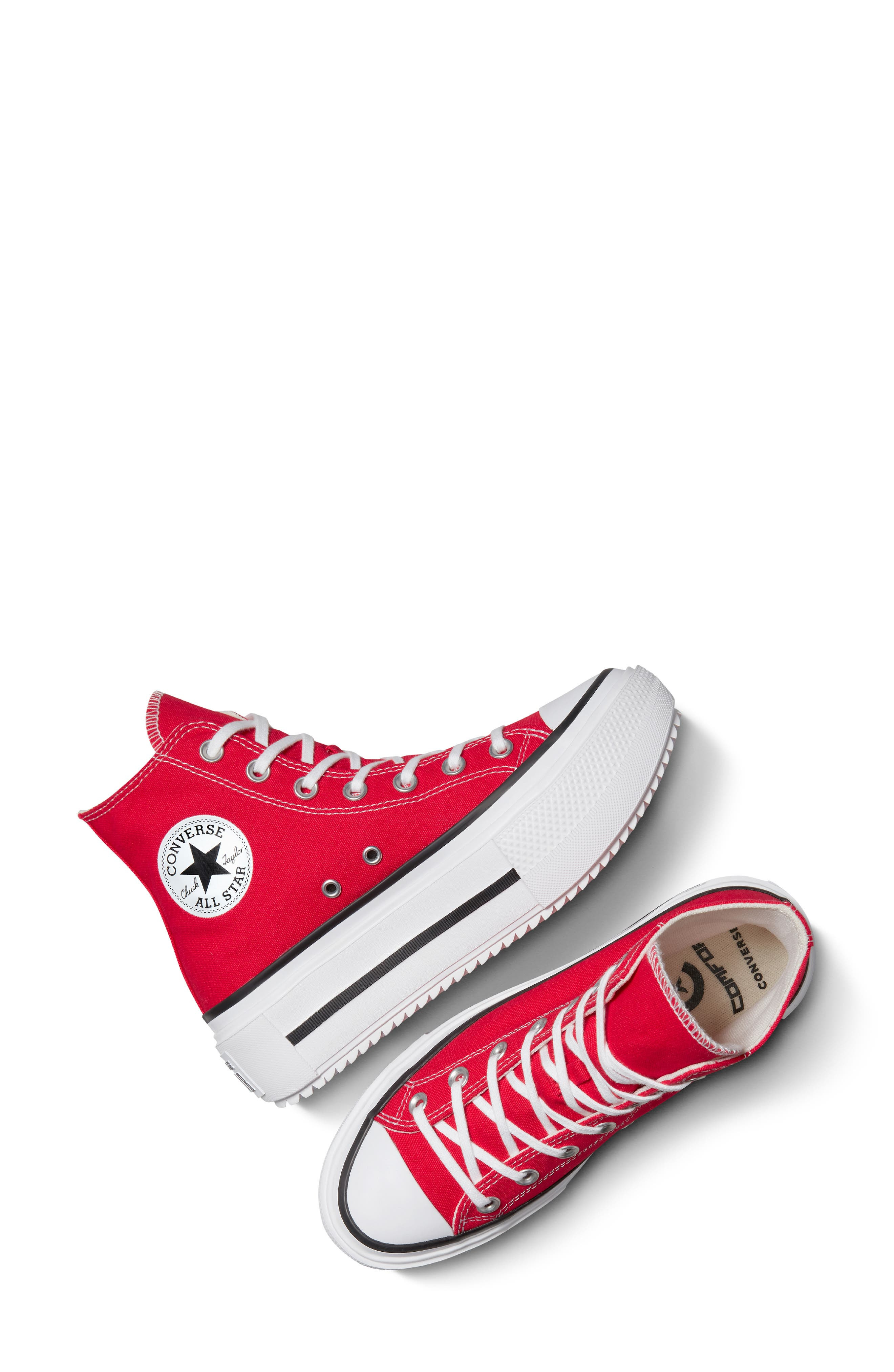 Converse Gender Inclusive Chuck Taylor All Star Lift Canvas High Top Platform Sneaker in Red/black/w - 9
