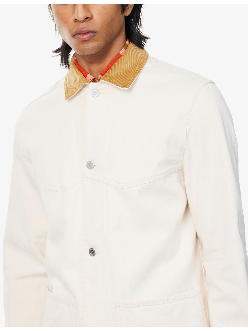 Western Corduroy-Collar Denim Jacket - 5