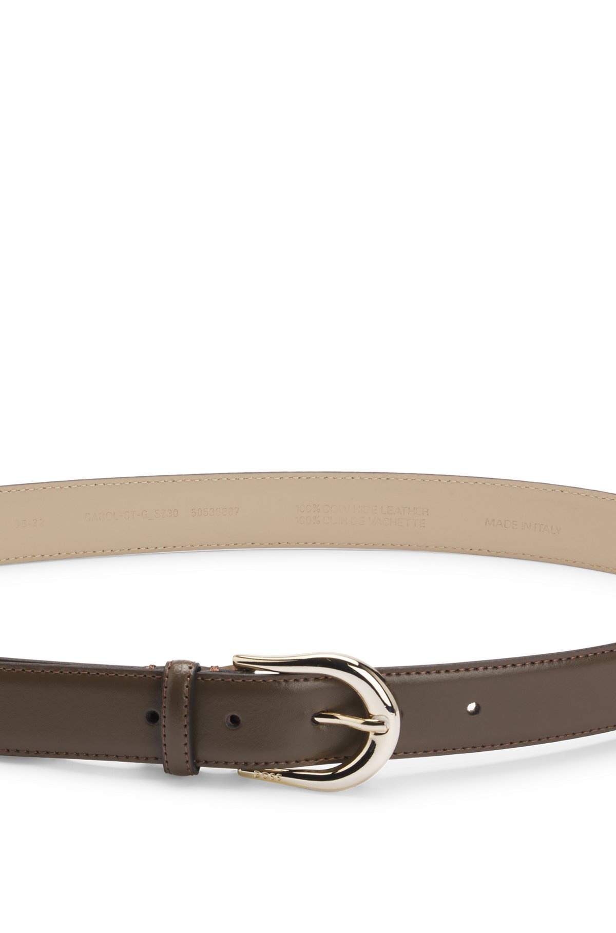 ITALIAN-LEATHER BELT WITH LOGO BUCKLE - 4