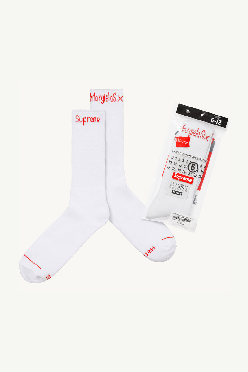 Supreme®/ MM6/ Hanes® Crew Socks (1 Pack) 1
