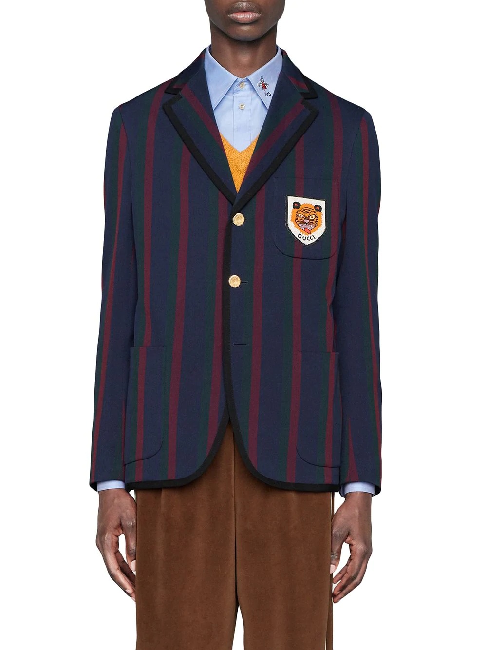 Striped cotton jacket with patch - 3