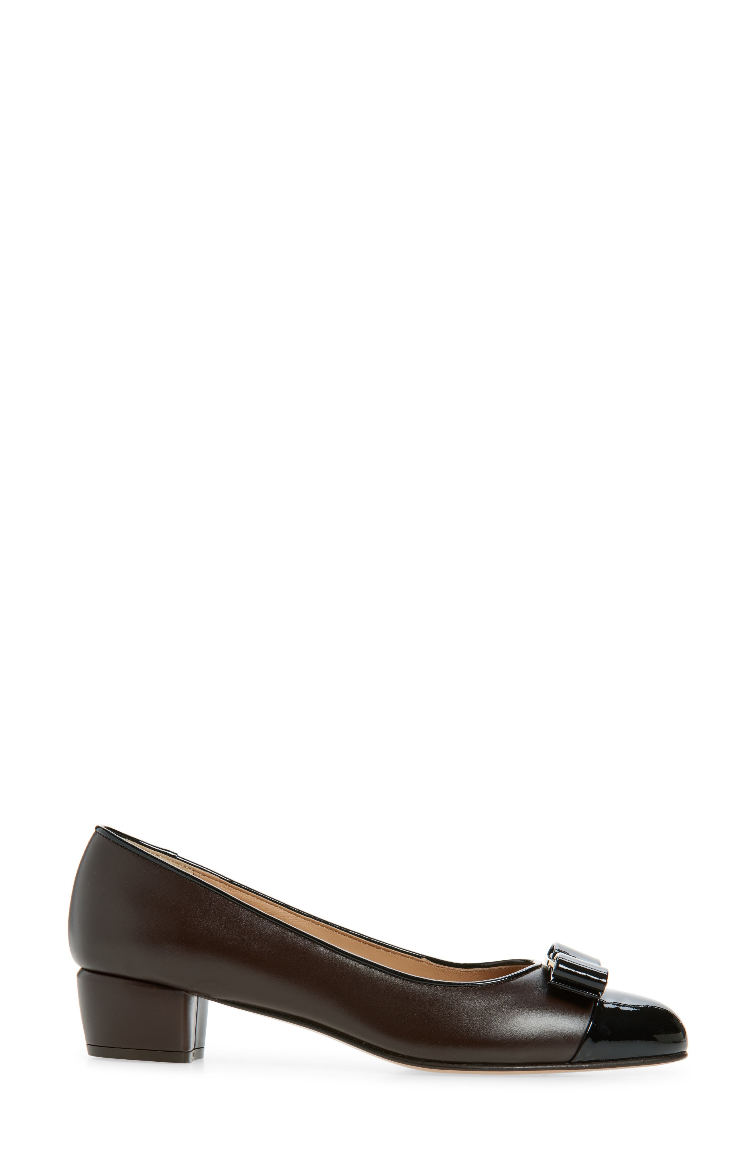 FERRAGAMO Vara Bow Cap Toe Pump in Nero at Nordstrom - 3