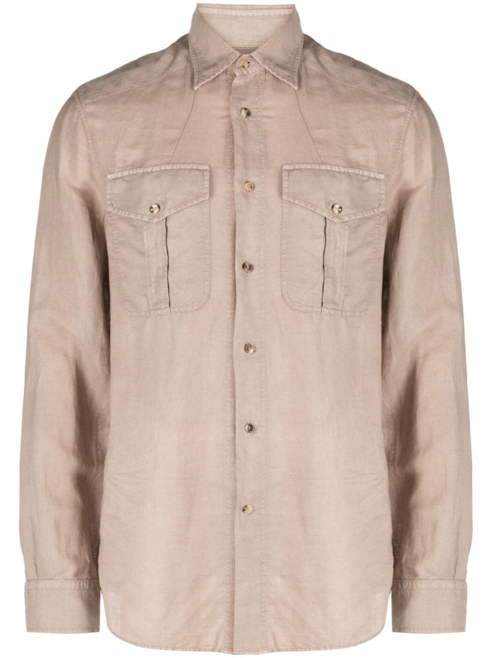 two-pocket long-sleeved shirt - 1
