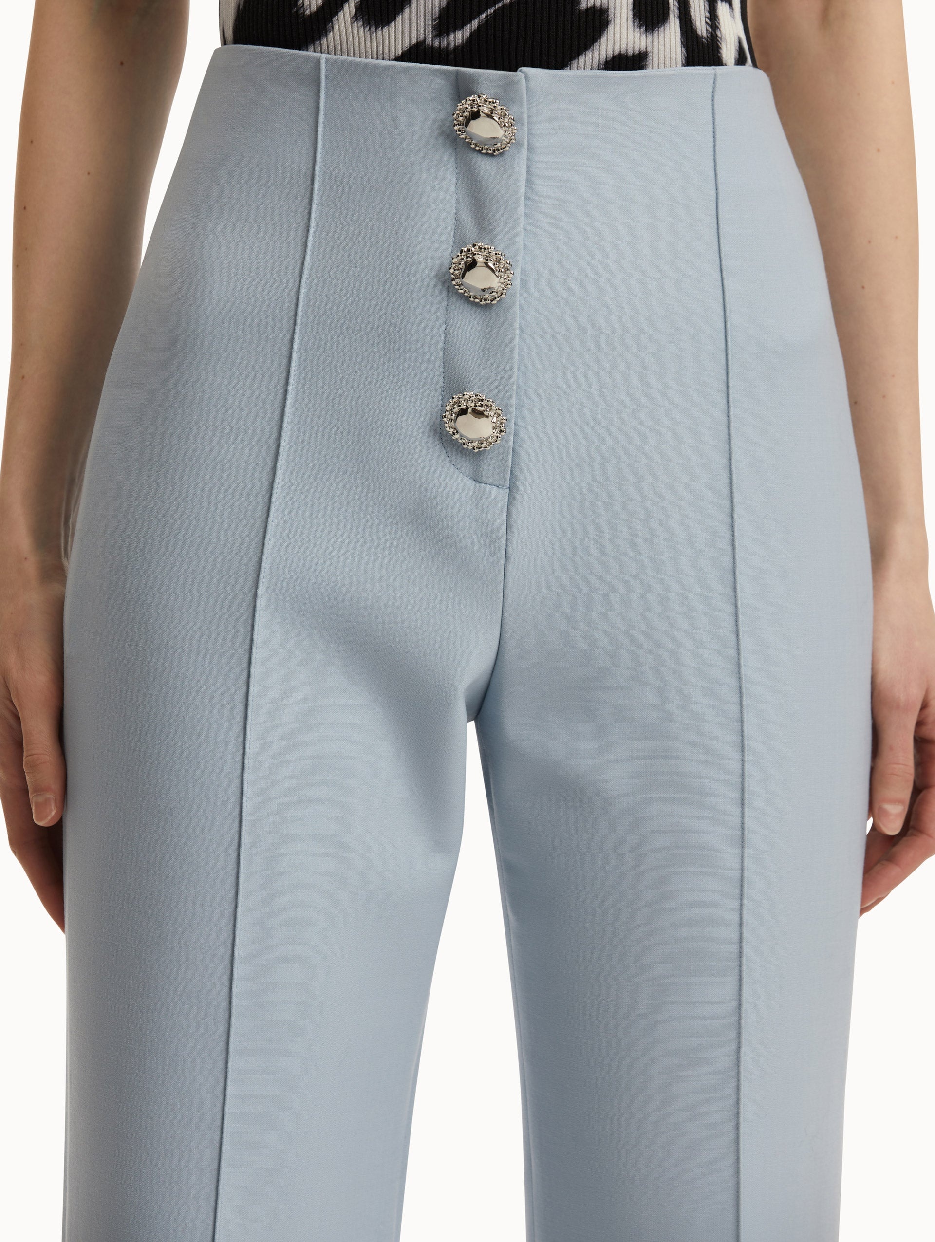 BUTTON-DETAILED WOOL PANT - 6
