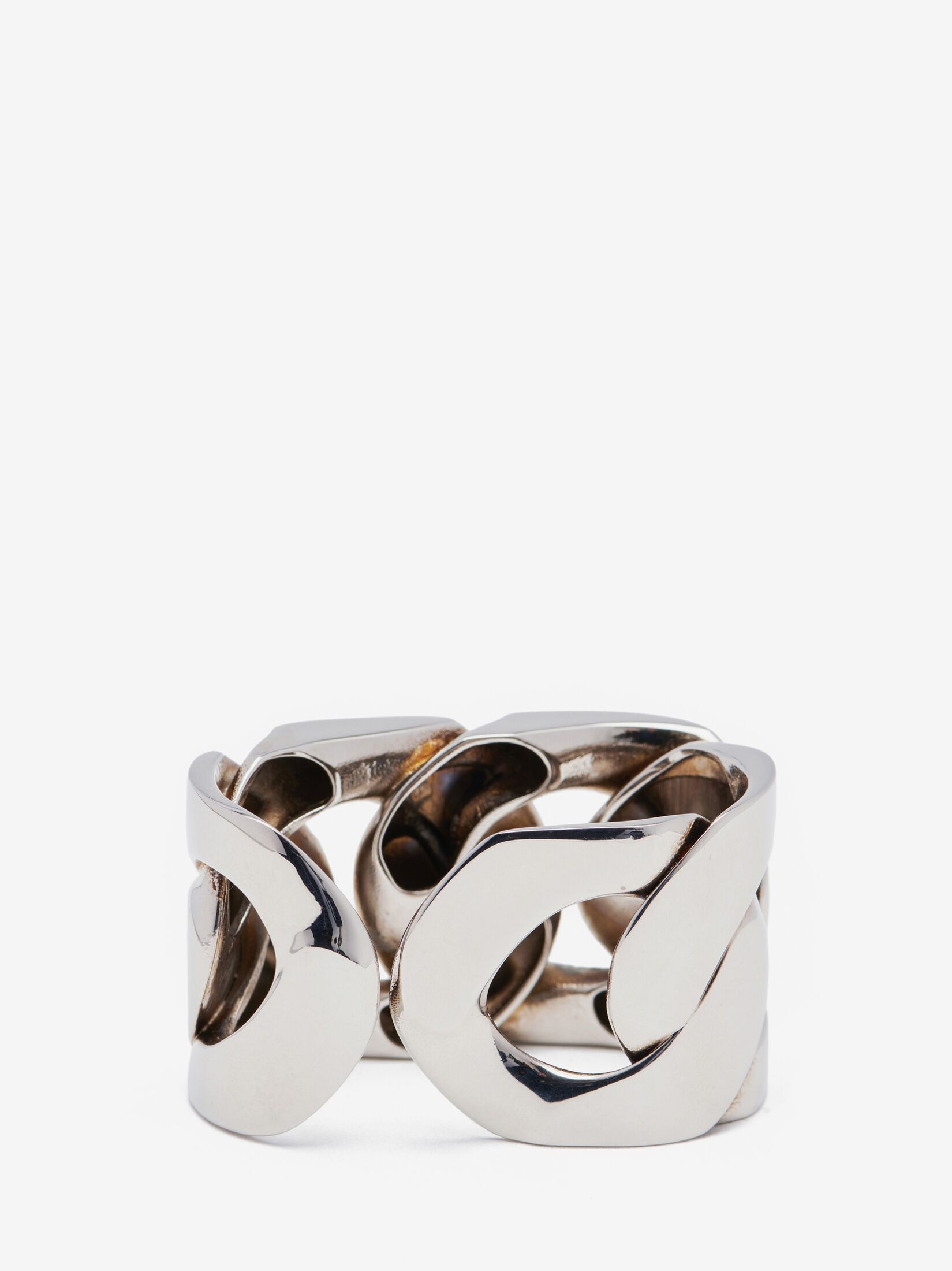 Women's Chain Double Ring in Antique Silver - 3