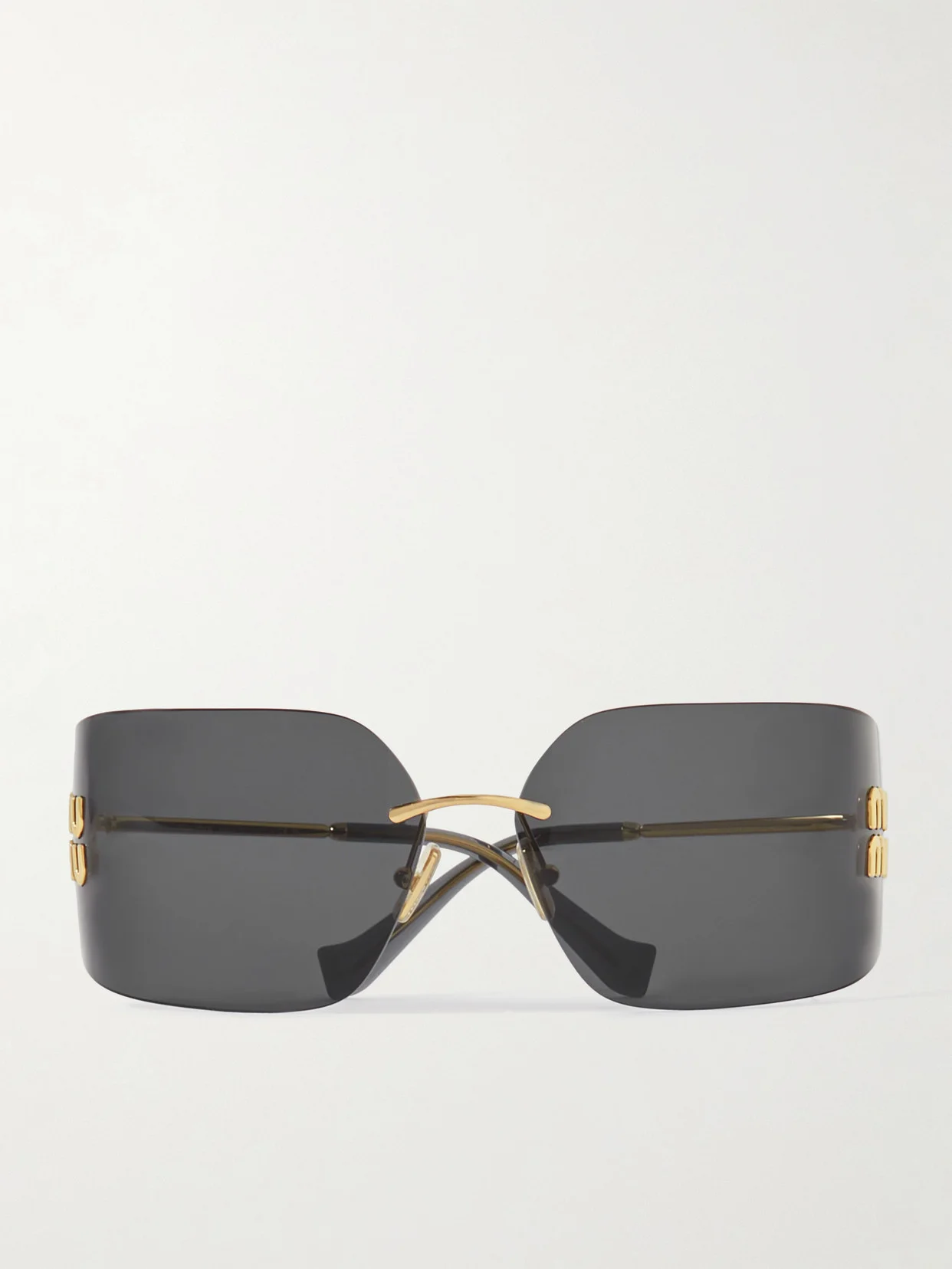 D-frame Gold-tone Sunglasses - 1