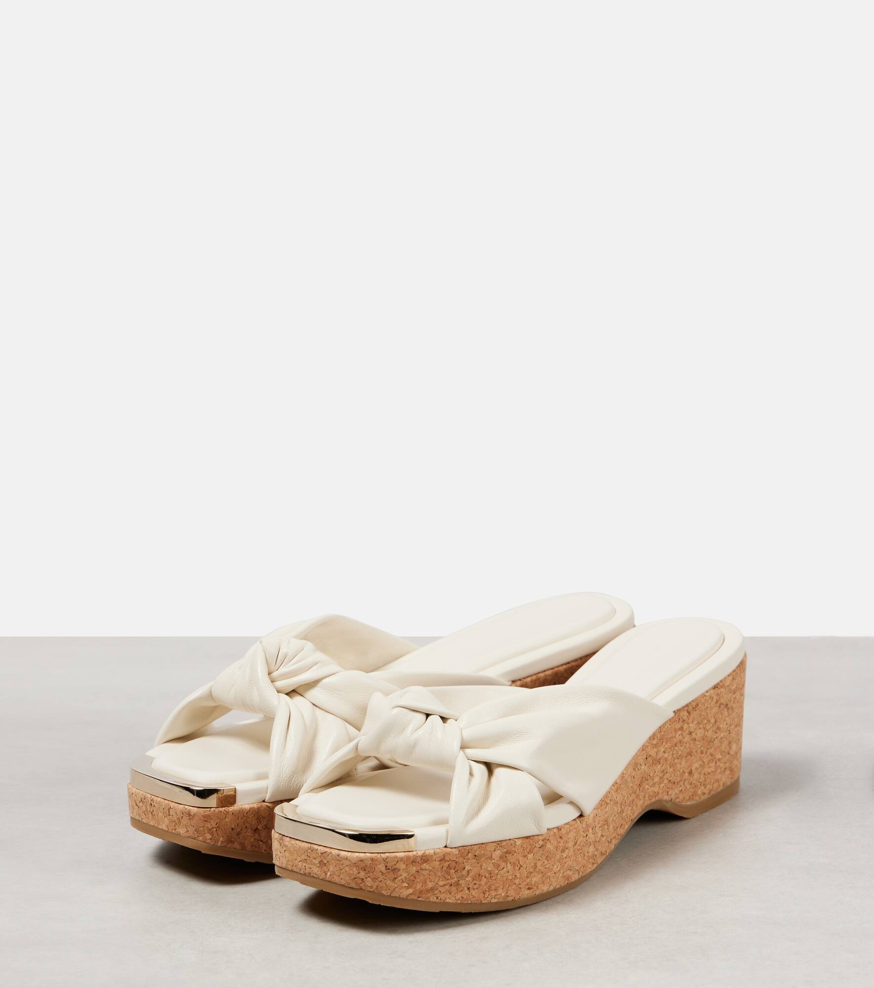 Avenue 50 leather wedge mules - 4