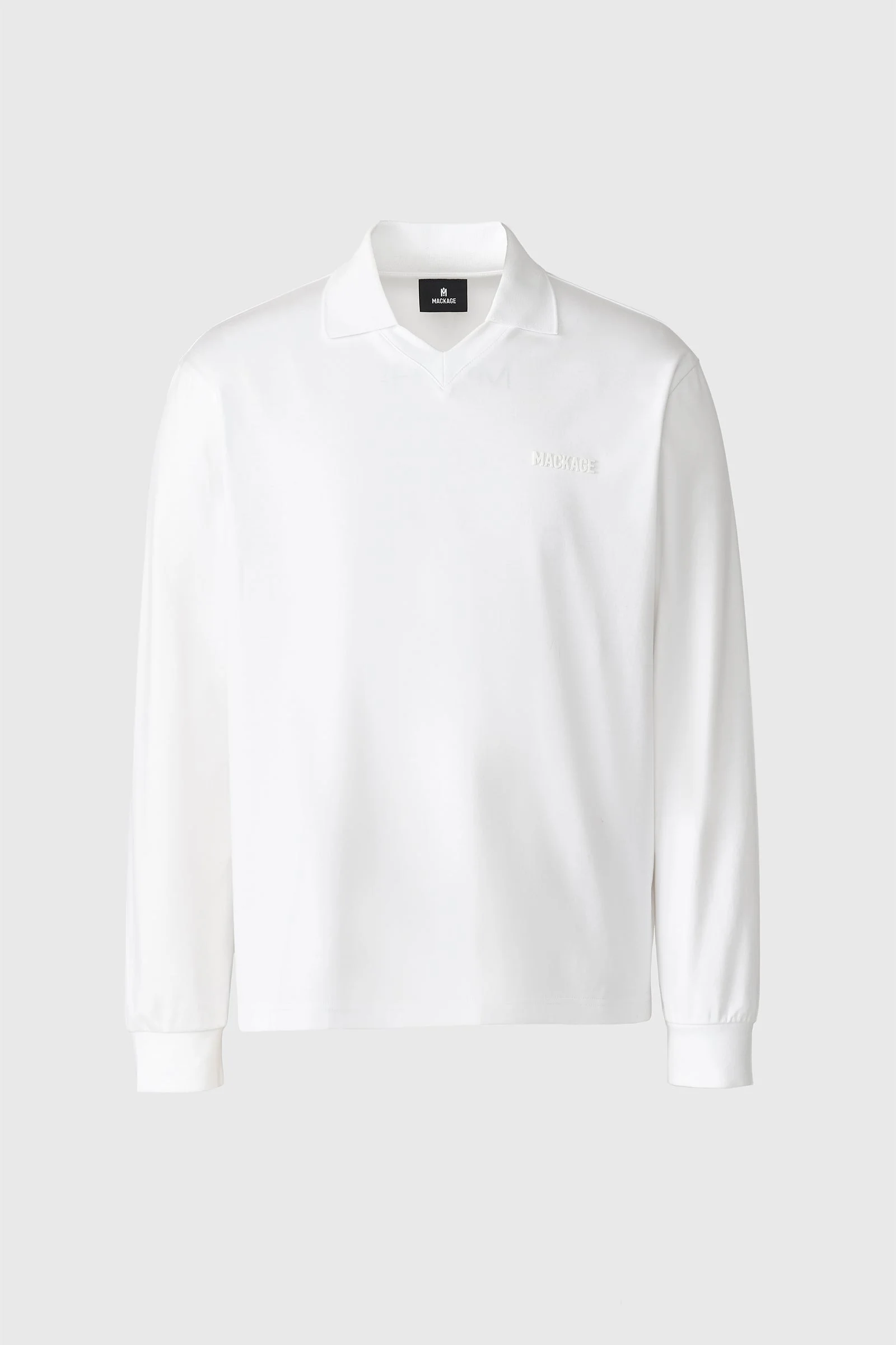 ALFONZO Organic cotton jersey long sleeve polo shirt - 1