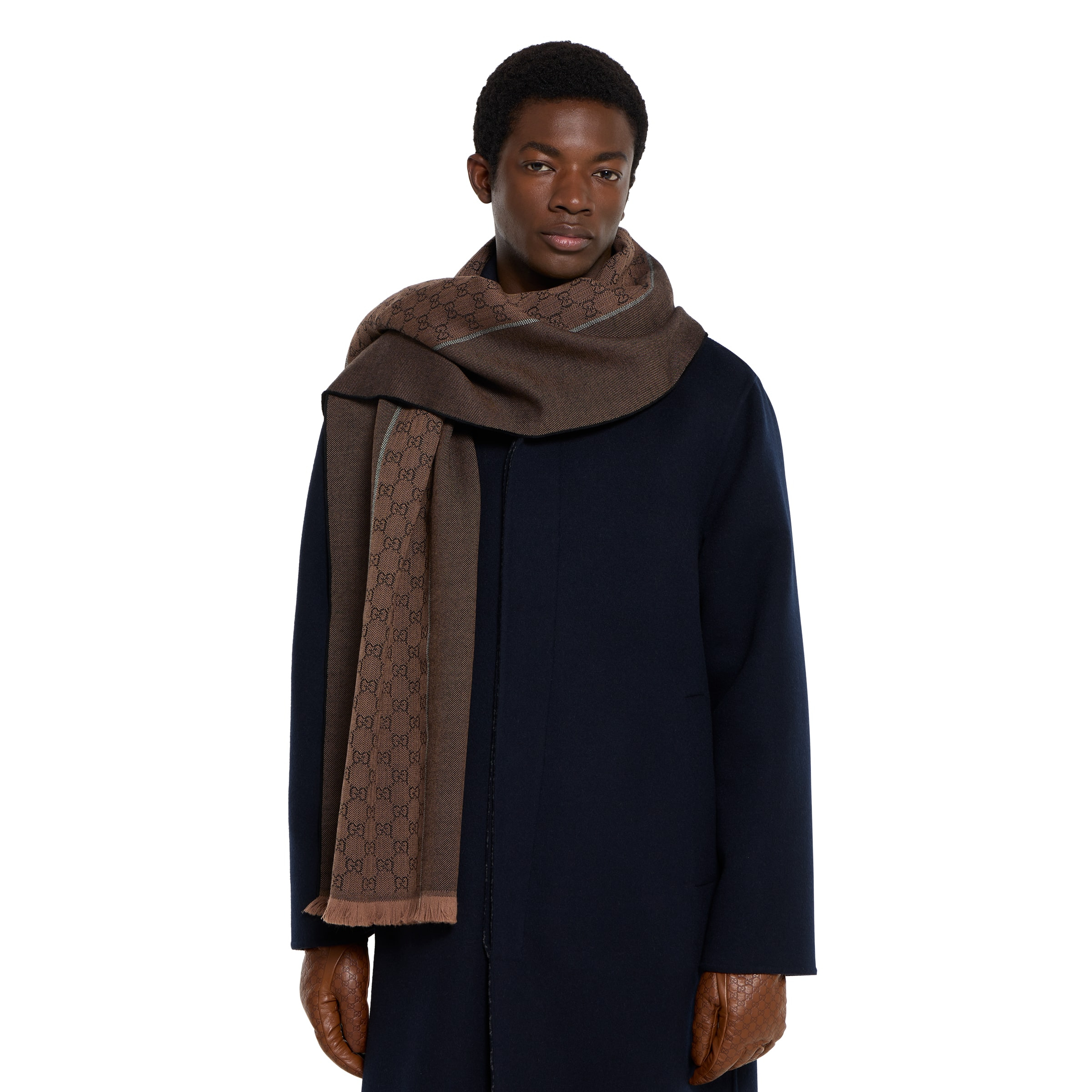 GG wool jacquard scarf - 3