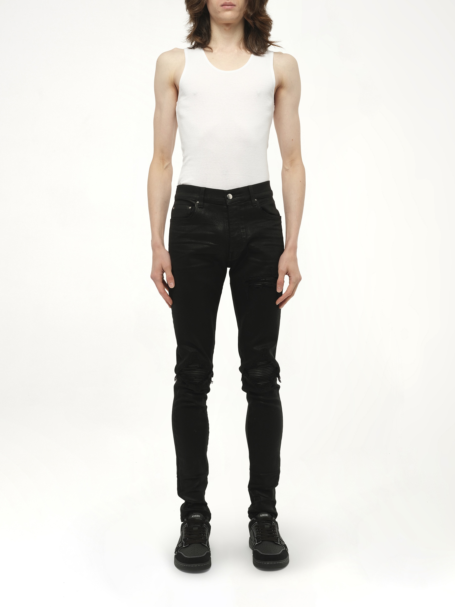 Waxed MX1 Jeans in Black Wax - 7