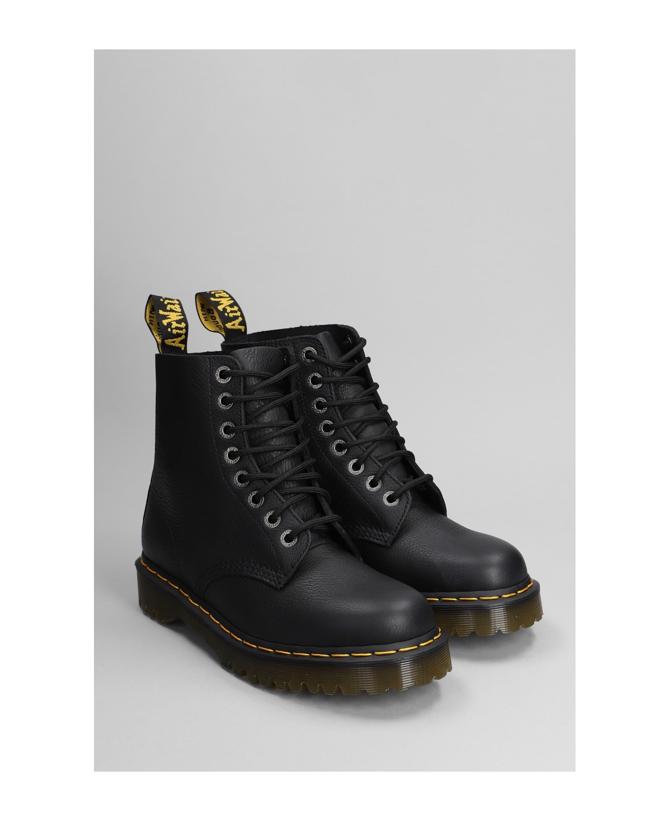 1460 Pascal Combat Boots In Black Leather - 2