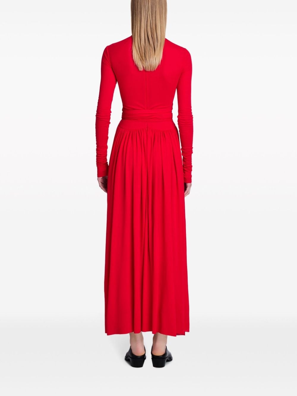 crepe jersey wrap maxi dress - 4