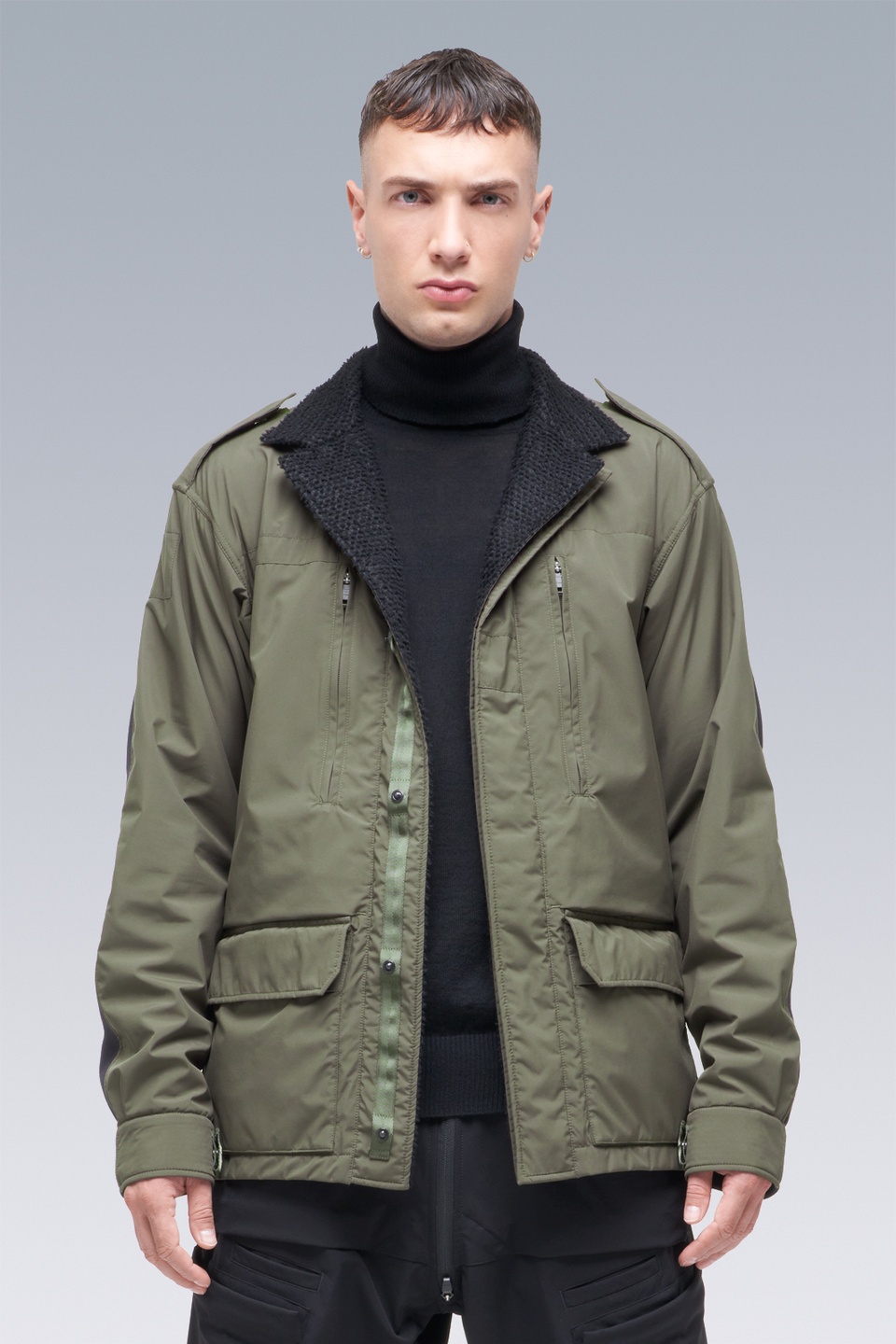 J3-HY Hybrid Construction Windstopper® Polartec® Alpha® / Powerstretch® Modular Jacket RAF Green/Bla - 2