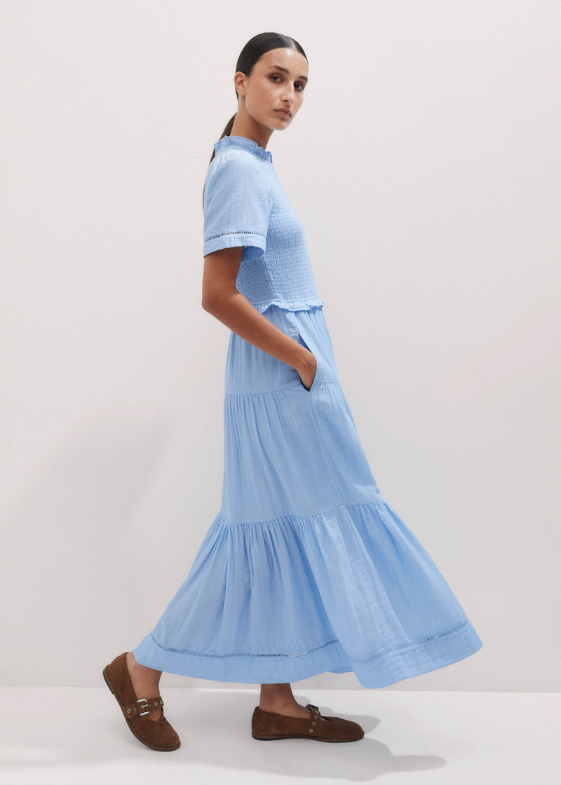 Cheesecloth Shirred Maxi Dress 6