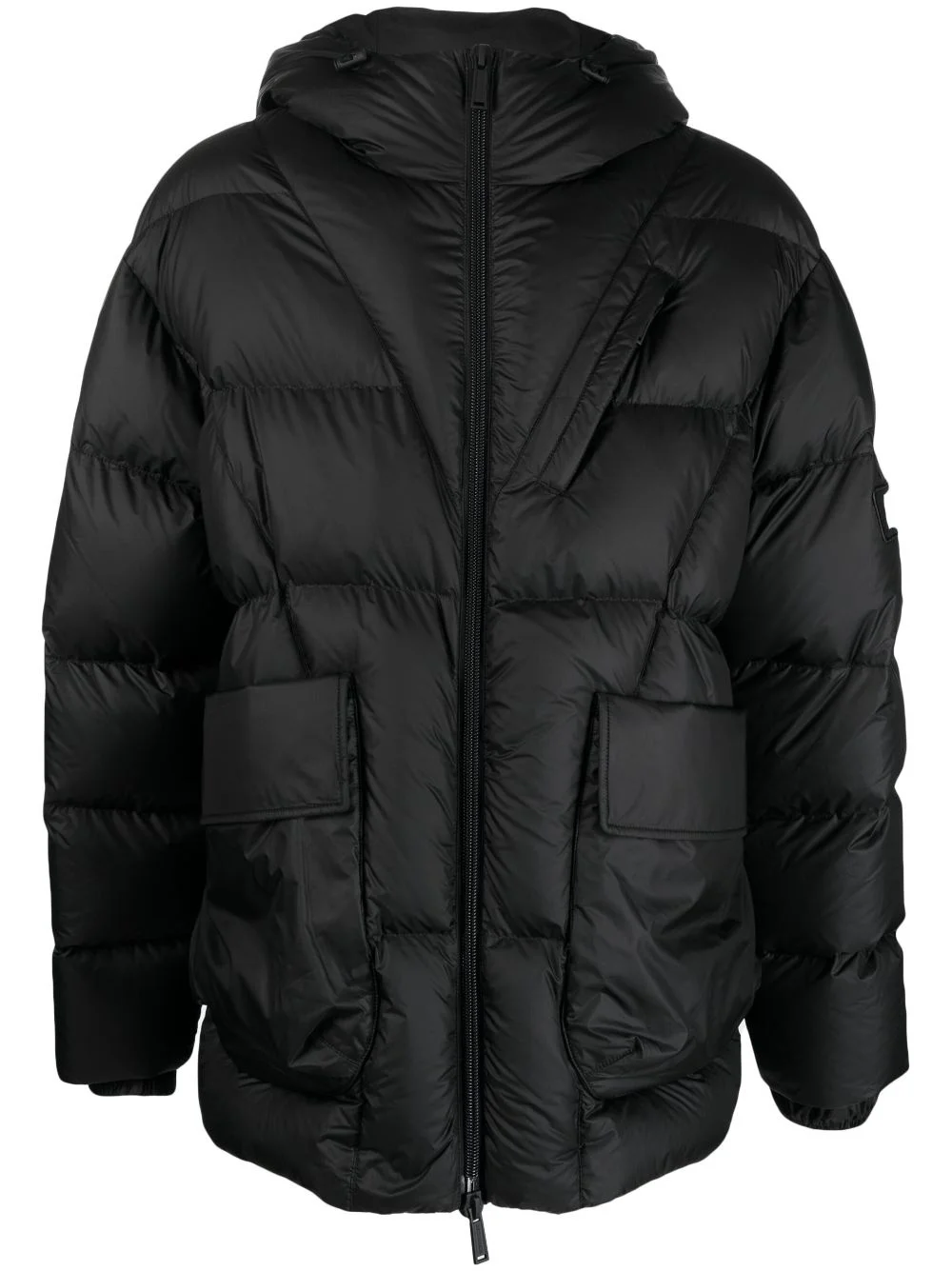 hooded down padded coat - 1